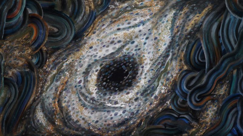Cosmic Sea (223x125cm) mixed media on canvas