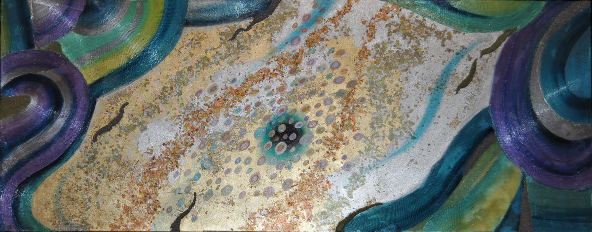 Cosmic Sea (90x140cm)-mixed media on canvas