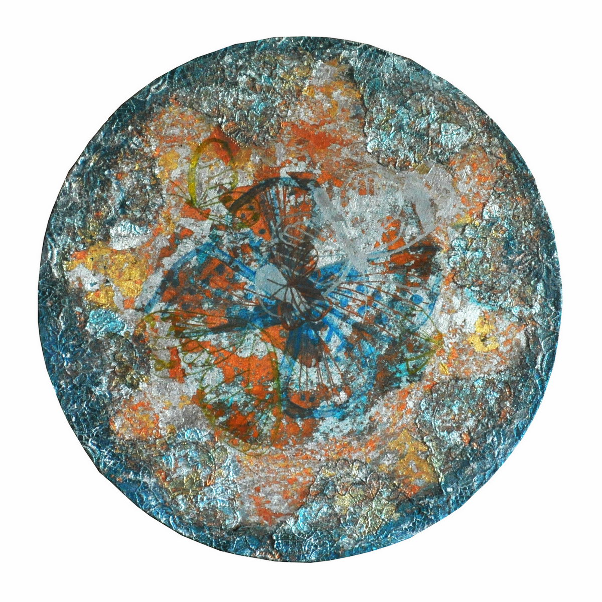 5th Dimension Earth II (40cm) mixed media on round canvas